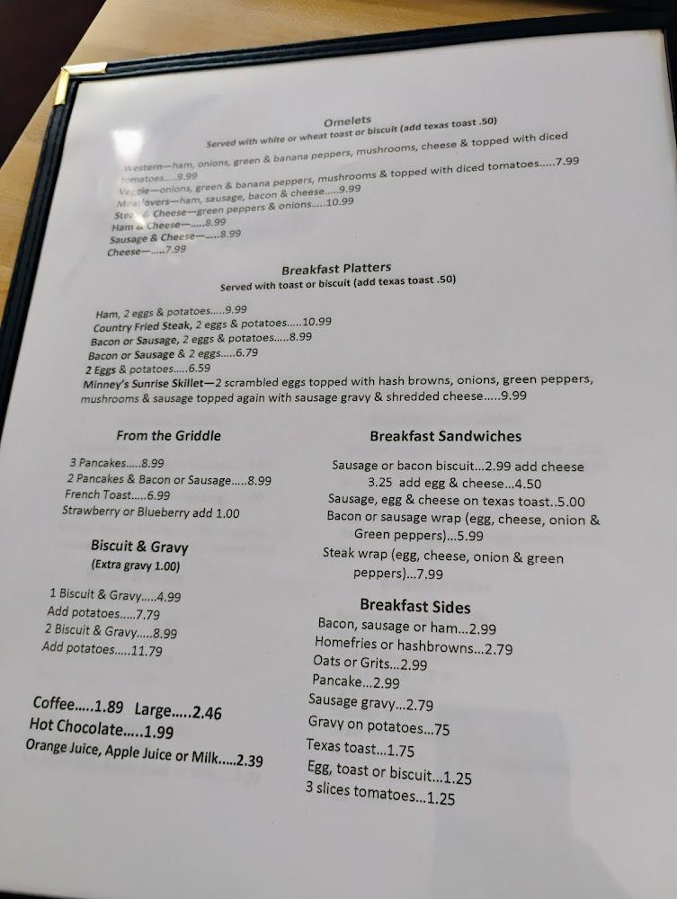 Minney's Family Restaurant Menu image 4