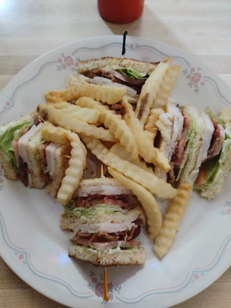Turkey Club and Fries